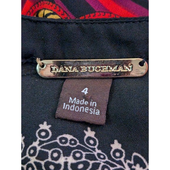 Dana Buchman Blouse Women's 4 Multi Paisley Print Career Top Corpcore Romantic - Picture 2 of 11